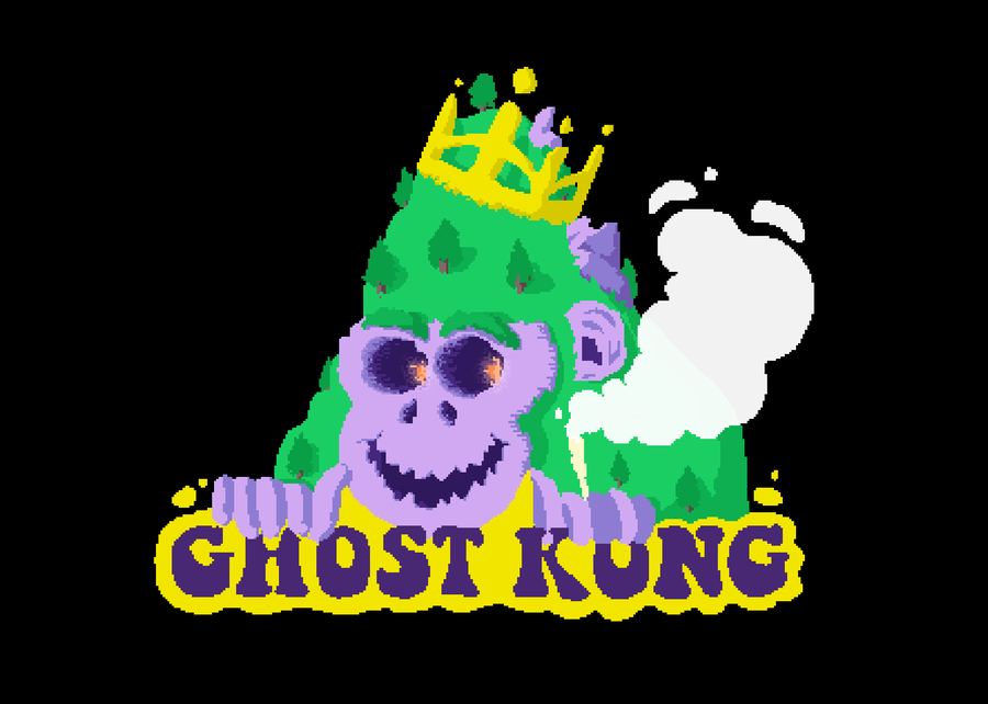 Logo de Ghost Kong: un gorila morado con corona dorada